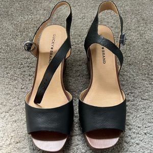 Lucky Brand Womens Sandles Vegan Zashti Wedge Size 7.5